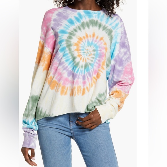 Daydreamer Tops - Daydreamer Rainbow Tie Dye Long Sleeve Tee Shirt